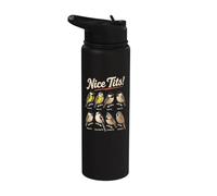 Birding Humor Gift Nice Tits Bird Chart Stainless Steel Insulated Water Bottle