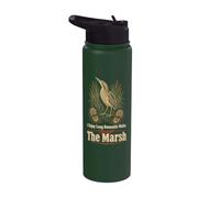 Birding I Enjoy Long Romantic Walks Through The Marsh Stainless Steel Insulated Water Bottle