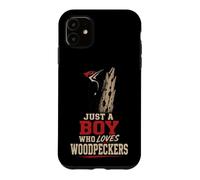 Birding Just A Boy Who Loves Woodpeckers For Kids Case for iPhone 11