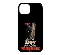 Birding Just A Boy Who Loves Woodpeckers For Kids Case for iPhone 15 Plus