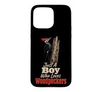 Birding Just A Boy Who Loves Woodpeckers For Kids Case for iPhone 15 Pro Max