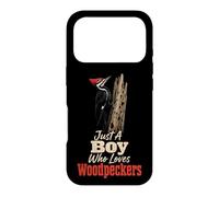 Birding Just A Boy Who Loves Woodpeckers For Kids Case for iPhone 17 Pro