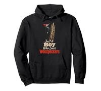 Birding Just A Boy Who Loves Woodpeckers For Kids Pullover Hoodie