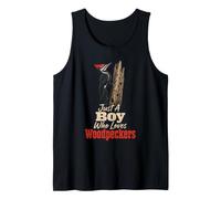 Birding Just A Boy Who Loves Woodpeckers for Kids Tank Top