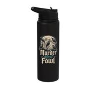 Birding Murder Most Fowl Gothic Crow Gift Stainless Steel Insulated Water Bottle