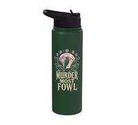 Birding Murder Most Fowl Gothic Crow Gift Stainless Steel Insulated Water Bottle