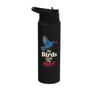 Birding My Birds Stole My Heart Indigo Bunting Gift Stainless Steel Insulated Water Bottle