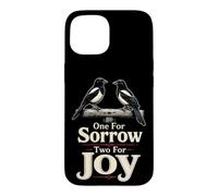 Birding One For Sorrow Two For Joy Magpie Gift Case for iPhone 15