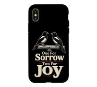 Birding One For Sorrow Two For Joy Magpie Gift Case for iPhone X/XS