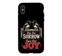 Birding One For Sorrow Two For Joy Magpie Gift Case for iPhone X/XS