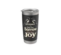 Birding One for Sorrow Two for Joy Magpie Gift Stainless Steel Insulated Tumbler