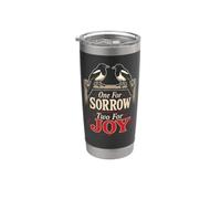 Birding One for Sorrow Two for Joy Magpie Gift Stainless Steel Insulated Tumbler