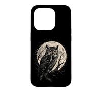 Birding Owl Under The Moon Gift Case for iPhone 15 Pro