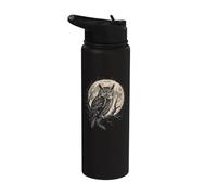 Birding Owl Under The Moon Gift Stainless Steel Insulated Water Bottle