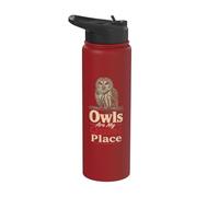 Birding Owls are My Quiet Place Stainless Steel Insulated Water Bottle