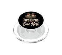 Birding Two Birds One Nest Hummingbird Gift PopSockets PopGrip for MagSafe