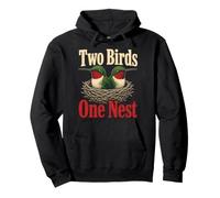 Birding Two Birds One Nest Hummingbird Gift Pullover Hoodie