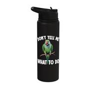 Birdkeeper Parrot Lover Don't Tell Indian Ringneck Parakeet Stainless Steel Insulated Water Bottle