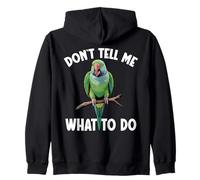 Birdkeeper Parrot Lover Don't Tell Indian Ringneck Parakeet Zip Hoodie