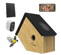 Birdkiss Smart Hummingbird House with Camera Solar Powered, 3MP HD Live View Birdhouse for Outside, Viewing Bird Nesting and Hatching, Ideal Outdoors Gift for Small Bird and Hummingbird (Black)