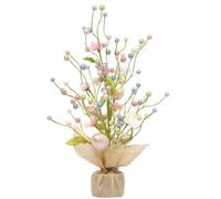 BirdNest Easter Egg Tree Decorations with Ledlight, 45cm Easter Egg Tree Ornament with Burlap Base Decorative Tree Table Centerpiece for Easter Table Decor Artificial Plants (Color 3)