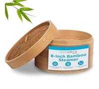 BirdRock Home Traditional Chinese Bamboo Steamer (20 CM Diameter) Dim Sum