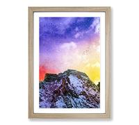 Birds Above The Dolomites in Italy Framed Print | A2 Oak Framed Wall Art | Ready to Hang | Modern Nature Picture | Living Room Bedroom Lounge Office