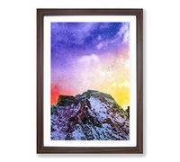 Birds Above The Dolomites in Italy Framed Print | A2 Walnut Framed Wall Art | Ready to Hang | Modern Nature Picture | Living Room Bedroom Lounge Office