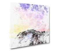 Birds Above the Dolomites in Italy Watercolour Canvas Print | Gallery Wrapped 30mm Frame Wall Art | 14x14 inches | Ready to Hang | Modern Bird Picture | Living Room Bedroom Lounge Office