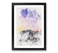 Birds Above The Dolomites in Italy Watercolour Framed Print | A2 Black Framed Wall Art | Ready to Hang | Modern Historical Picture | Living Room Bedroom Lounge Office