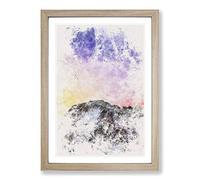 Birds Above The Dolomites in Italy Watercolour Framed Print | A2 Oak Framed Wall Art | Ready to Hang | Modern Historical Picture | Living Room Bedroom Lounge Office
