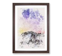 Birds Above The Dolomites in Italy Watercolour Framed Print | A2 Walnut Framed Wall Art | Ready to Hang | Modern Historical Picture | Living Room Bedroom Lounge Office