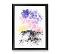Birds Above The Dolomites In Italy Watercolour Modern Framed Print | A2 Black Framed Wall Art | Ready to Hang | Modern Historical Picture | Living Room Bedroom Lounge Office