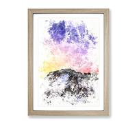 Birds Above The Dolomites In Italy Watercolour Modern Framed Print | A2 Oak Framed Wall Art | Ready to Hang | Modern Historical Picture | Living Room Bedroom Lounge Office