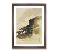 Birds Above The Trees By Shibata Zeshin Asian Japanese Framed Print | A4 Walnut Framed Wall Art | Ready to Hang | Asian Floral Picture | Living Room Bedroom Lounge Office