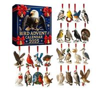 Birds Advent Calendars 2025 | 24 Days Bird Ornaments Christmas Countdown Calendar 2025 | 2D Acrylic Birds Pendant Advent Calendars | Eagle Bird Statue Christmas Tree Decorations for Nature Lovers