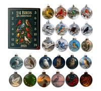 Birds Advent Calendars 2025 | 24 Days Bird Ornaments Christmas Countdown Calendar 2025 | 2D Acrylic Round Birds Pendant Advent Calendars | Eagle Bird Statue Christmas Tree Decorations for Nature Lover