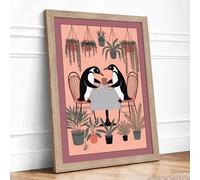 Birds Among Botanicals Framed Wall Art Print A1 Oak