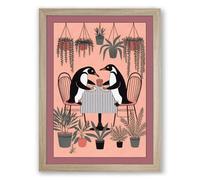 Birds Among Botanicals Modern Framed Wall Art Print A1 (84.1×59.4cm) Oak, Wall Decor for Living Room, Bedroom, Office & Home, Ready to Hang, Art Gift
