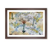 Birds and Arrows by Paul Klee Framed Print | A2 Walnut Framed Wall Art | Ready to Hang | Modern Nature Picture | Living Room Bedroom Lounge Office