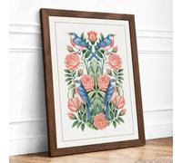 Birds and Blooms Symmetry Botanical Framed Wall Art Print A1