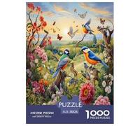 Birds And Flowers Jigsaw Puzzles Puzzle for Adults Kids. 1000 Piece Impossible Challenge Toy Educational Game Home Decoration for Adults& Kids Age 14 Years Up 38x26cm/1000pcs