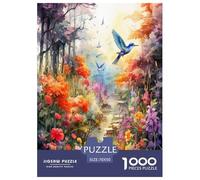 Birds And Flowers Jigsaw Puzzles Puzzle for Adults Kids. 1000 Piece Impossible Challenge Toy Educational Game Home Decoration for Adults& Kids Age 14 Years Up 70x50cm/1000pcs