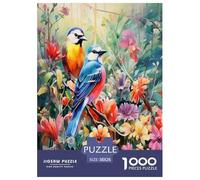 Birds And Flowers Jigsaw Puzzles Puzzle for Adults Kids. 1000 Piece Whimsical Challenge Toy Educational Game Home Decoration for Adults& Kids Age 14 Years Up 38x26cm/1000pcs