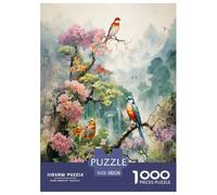 Birds And Flowers Jigsaw Puzzles Puzzle for Adults Kids. 1000 Pieces Impossible Challenge Toy Educational Game Home Decoration for Adults& Kids Age 14 Years Up 38x26cm/1000pcs