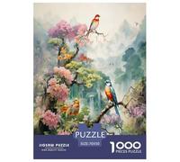 Birds And Flowers Jigsaw Puzzles Puzzles for Adults Kids. 1000 Pieces Impossible Challenge Toy Educational Games Home Decoration for Educational Games Gifts 70x50cm/1000pcs