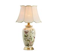 Birds And Flowers Table Lamp Ceramic Glazed Hand Painted Flowers And Birds Bedside Lamp Traditional Vase Desk Shelf For Living Room, Office,-2-41 * 70cm