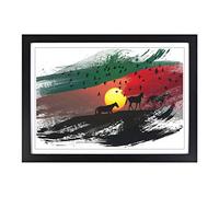 Birds and Horses Sunset V2 Framed Print | A2 Black Framed Wall Art | Ready to Hang | Modern Animal Picture | Living Room Bedroom Lounge Office