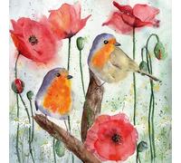 Birds and Poppies Napkins 33 x 33 cm Pack of 20