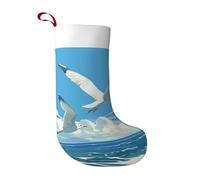 Birds And The Sea Christmas Stocking – Festive Holiday Decor With Full-Print Design, Perfect For Christmas, New Year Gift-Giving